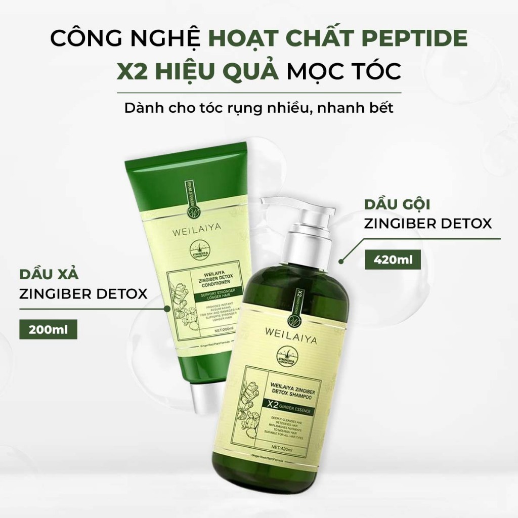 Dầu gội Gừng Luxury Weilaiya detox da đầu hỗ trợ mọc tóc dành cho da đầu dầu, nhanh bết , gàu, ngứa.